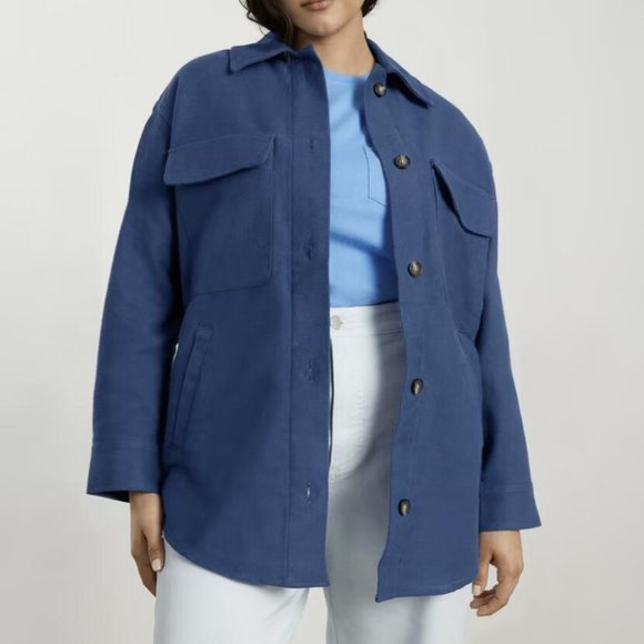Everlane The Oversized Shirt Jacket, Deep Blue, Size S - Picture 1 of 7